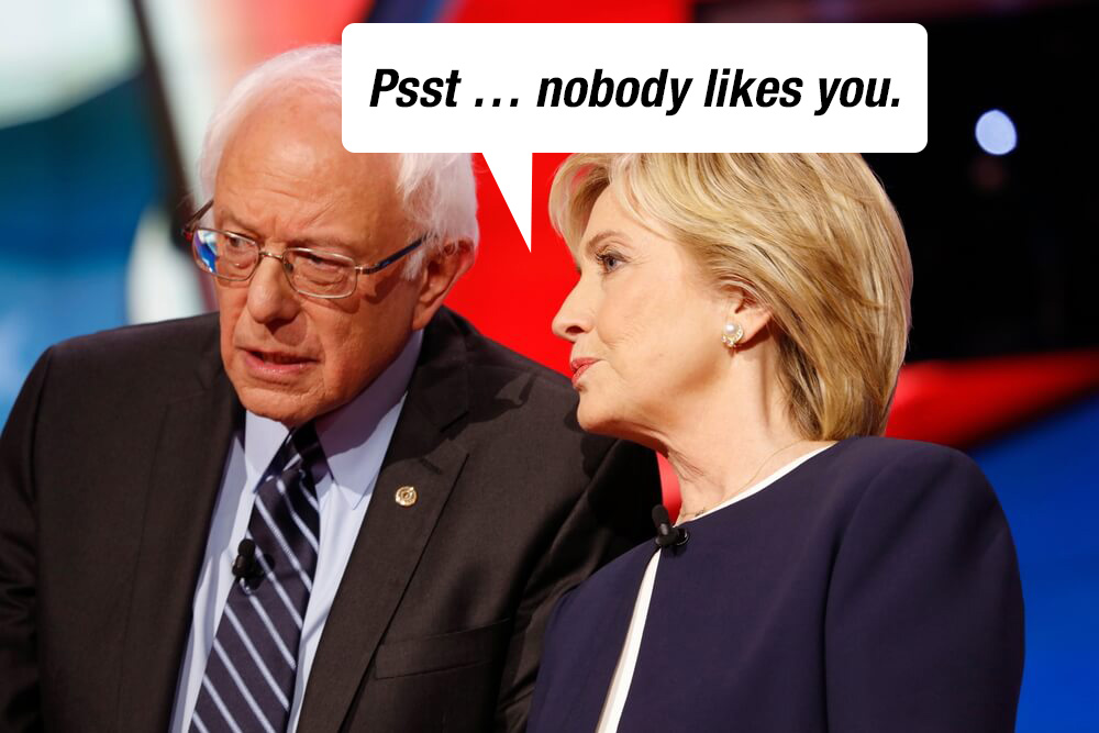 Pot, Meet Kettle: Hillary Blasts Bernie as ‘Career Politician Nobody Likes’