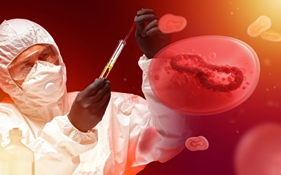 scientist studies monkeypox cells