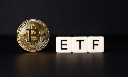 Bitcoin with ETF block letters