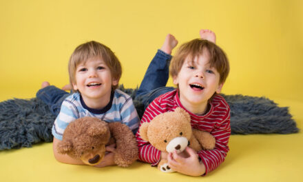 two kids with teddy bears