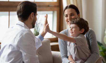 mother and child visit doctor Cigna stock CI