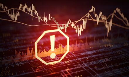 Warning sign with stock falling September stock market