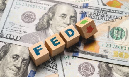 Fed block letters on money